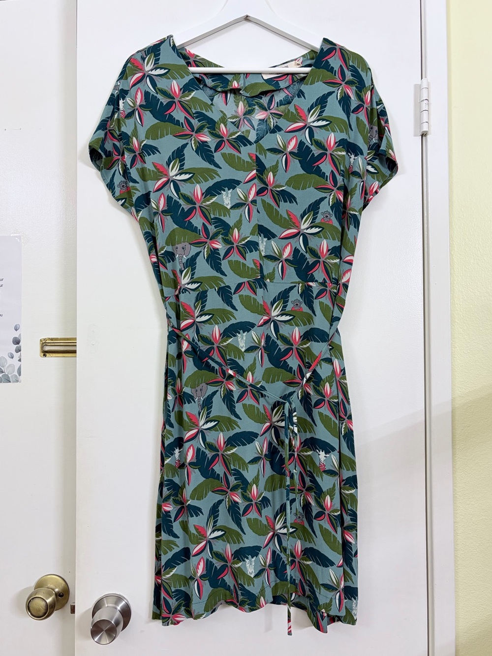 Nice Things Paloma S Jungle Animal Print Wrap Dress Safari Tropical US 12